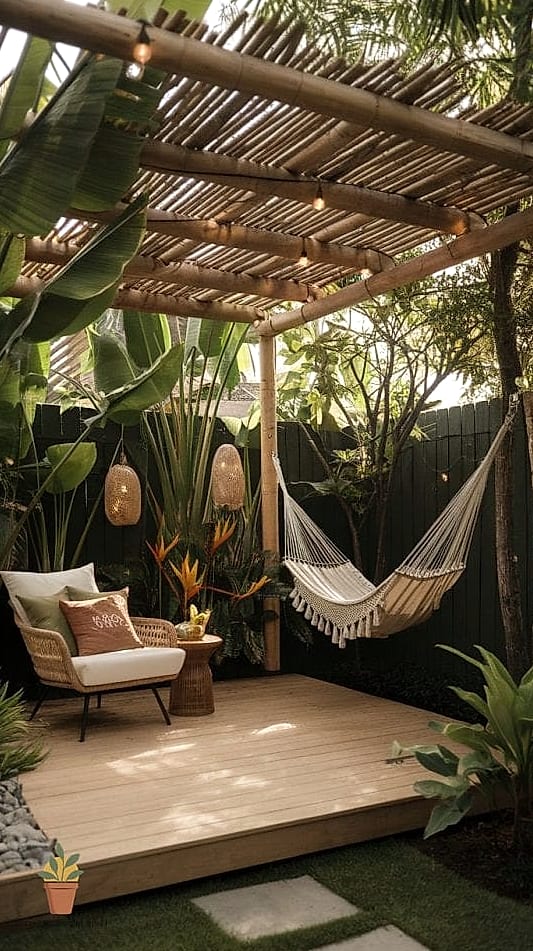 Bamboo Pergola for a Tropical Feel