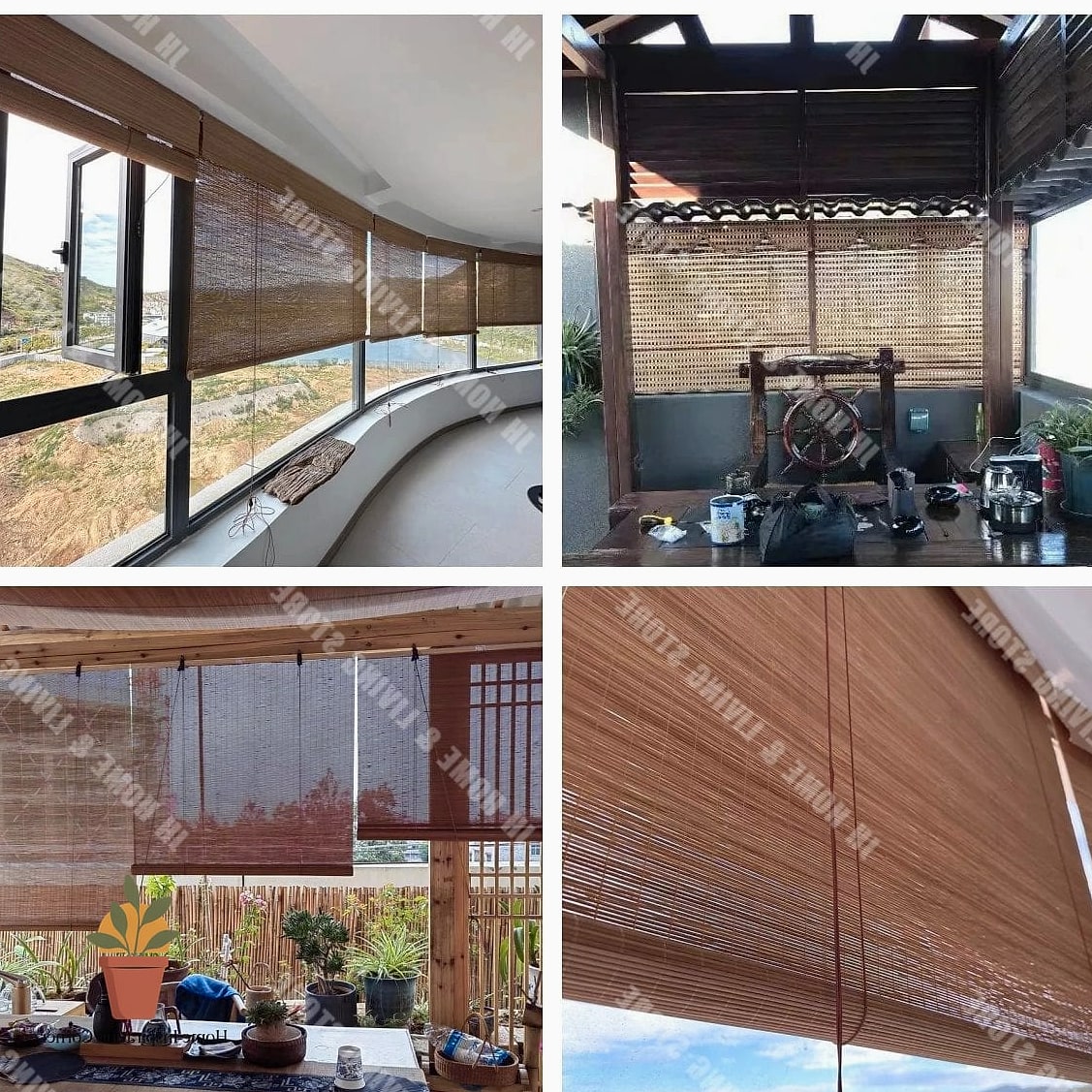 Bamboo or Rattan Roll-Up Curtains