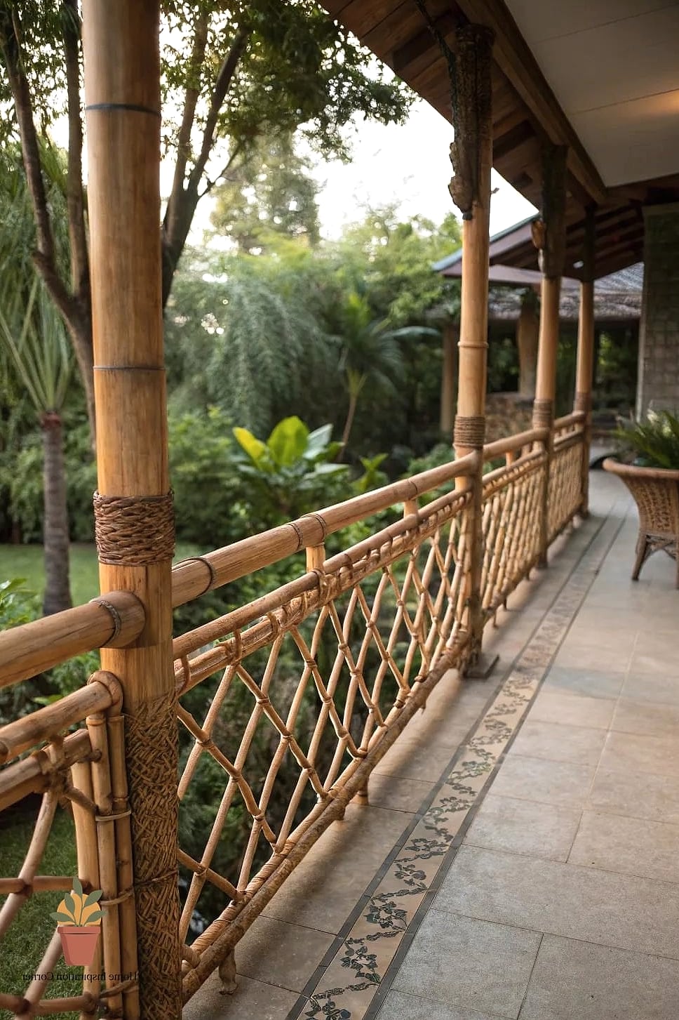 Bamboo or Reed Privacy Railing