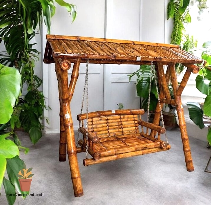 Bamboo Swing with Woven Seat