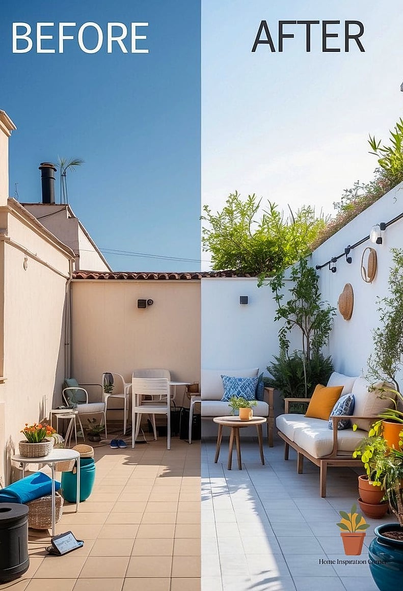 21 Terrace Photoshoot Ideas Before and After Transformations to Inspire 2 Bare Concrete to Cozy Wood Deck Flooring
