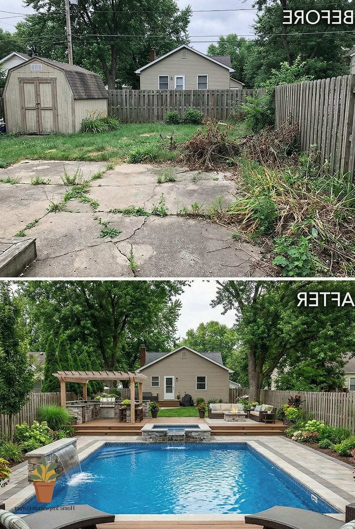 Bare Dirt Patch to Gravel Lounge Area