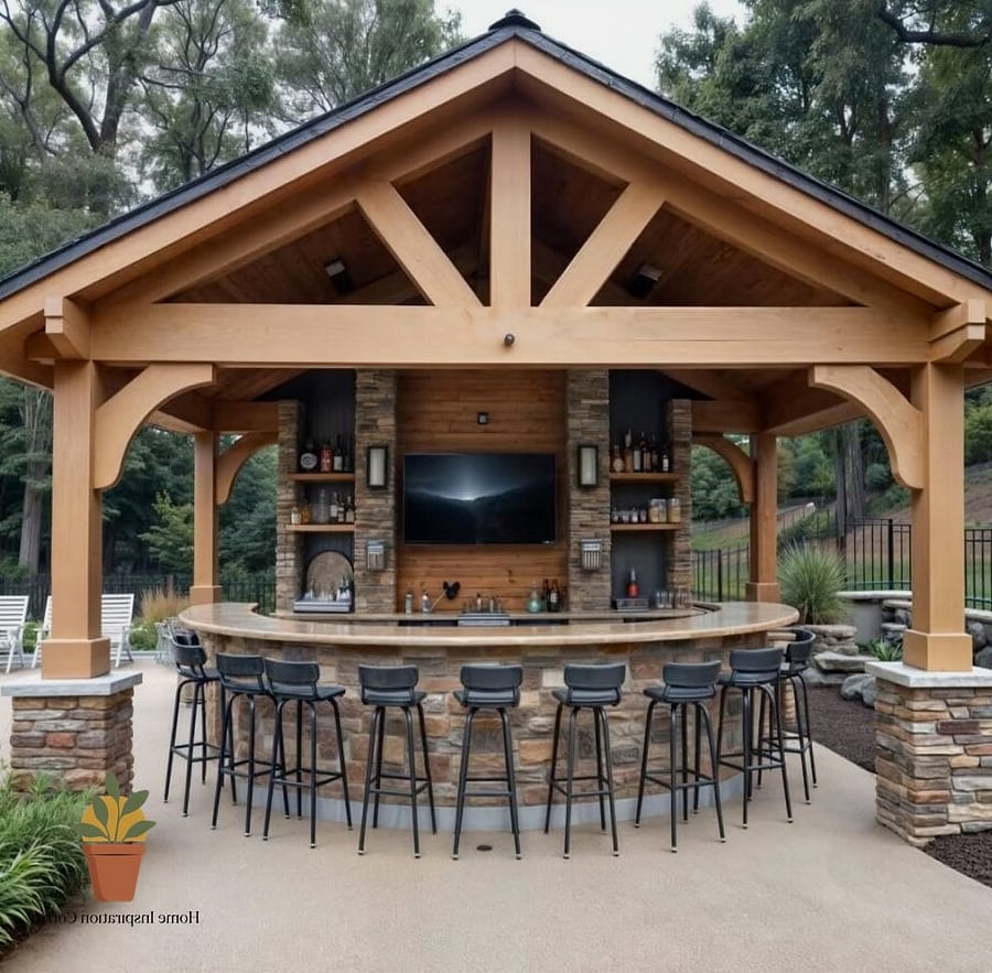 30 Backyard Bar Ideas Designs That Maximize Style and Function 30 Bar Surrounded by Built-In Planters
