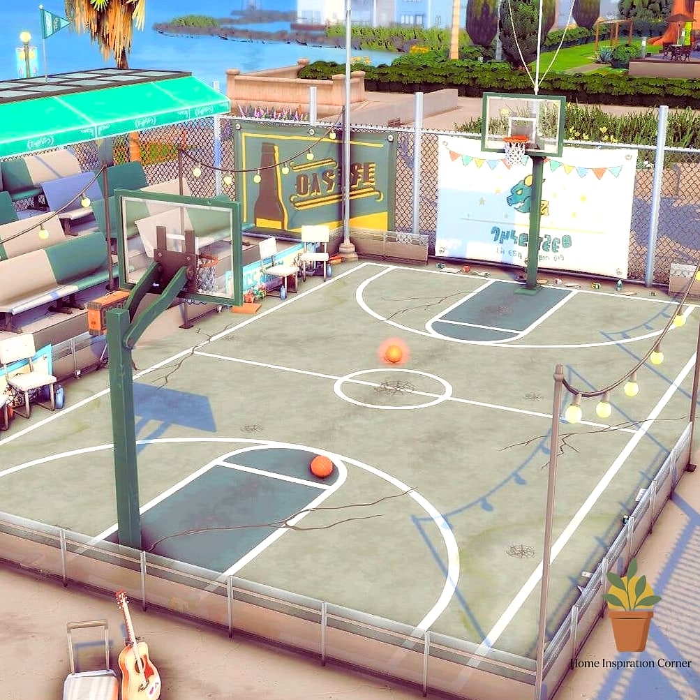 27 Sims 4 Backyard Ideas Designs That Maximize Style and Function 14 Basketball or Sport Court