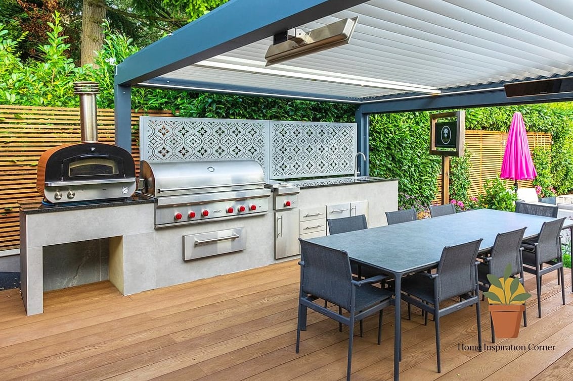 BBQ Setup with a Built-In Sink