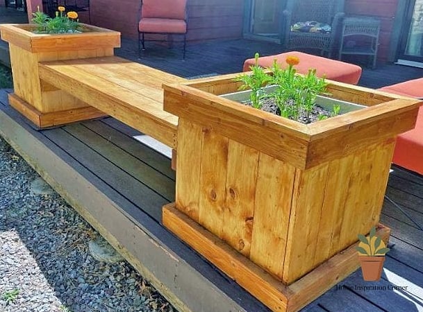 22 Diy Bench Outdoor Ideas That Are Both Stylish and Practical 15 Bench with Built-In Planters on the Back