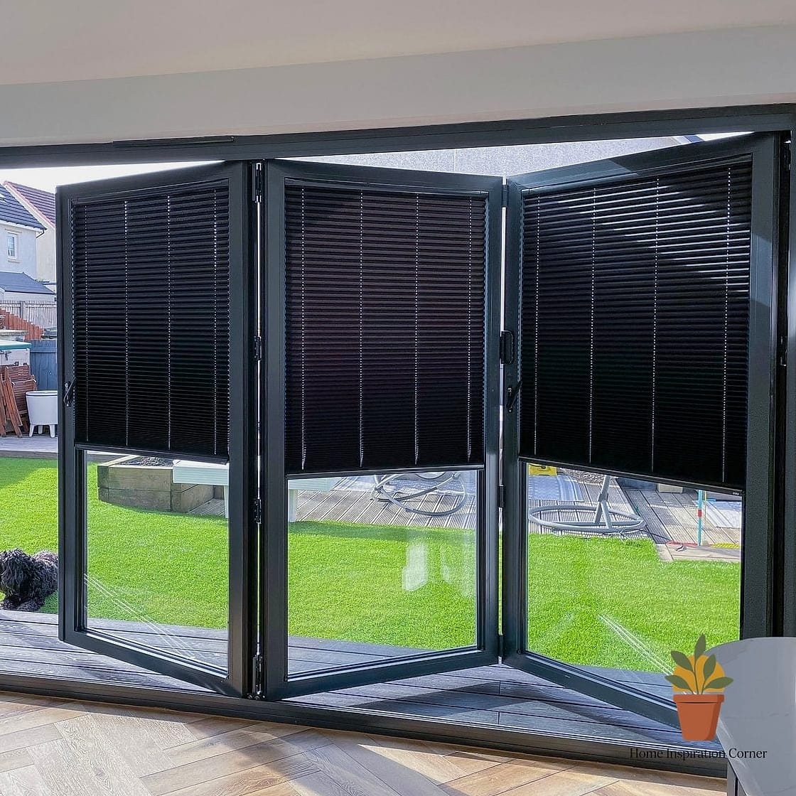 Bifold Doors with Built-In Blinds