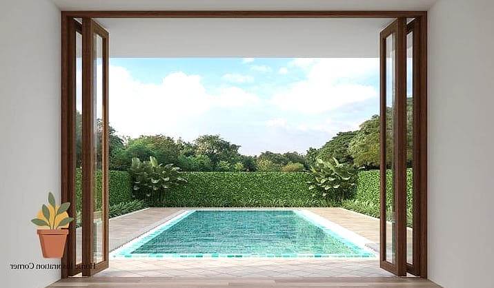 Bifold Doors Opening onto a Pool Area