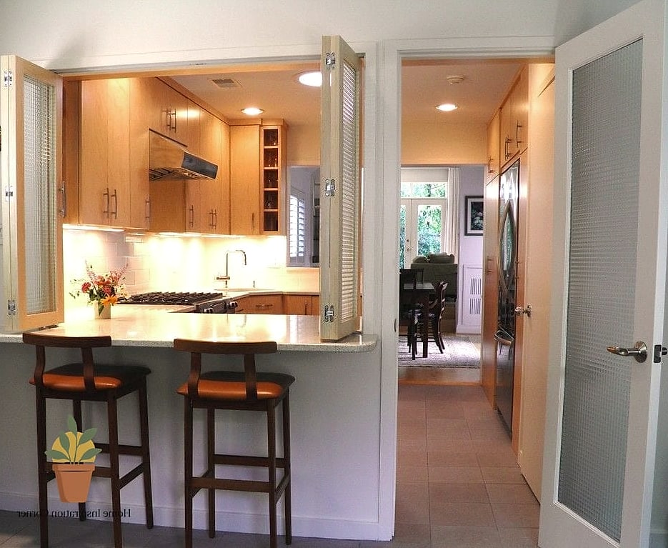 Bifold Doors with a Kitchen Pass-Through