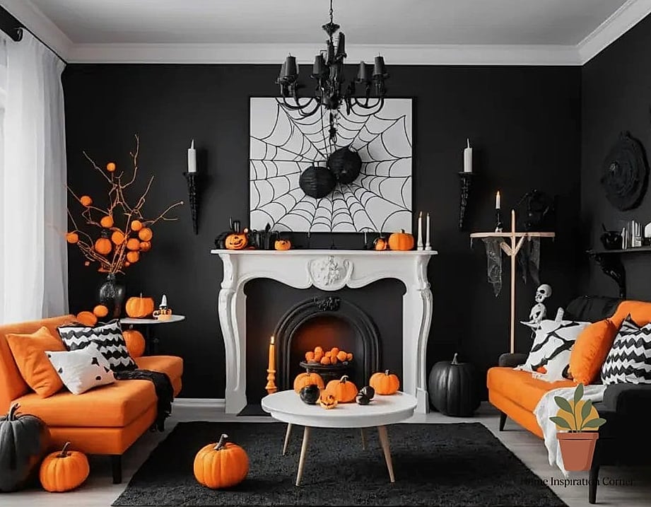 Black and Orange Balloon Garland