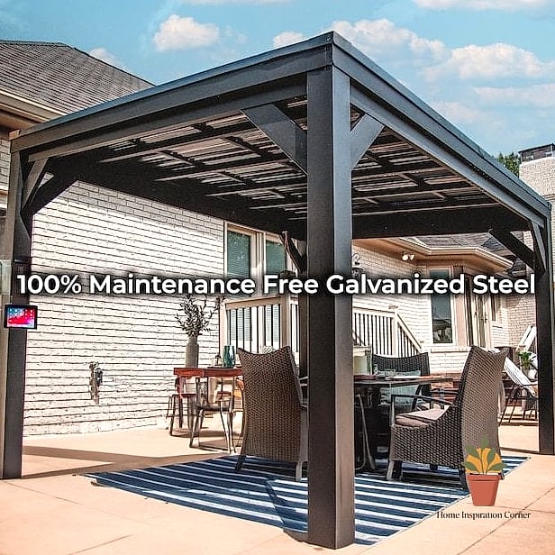 Black Steel Frame with Open Sides