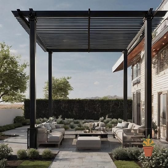Black Steel Pergola Frame