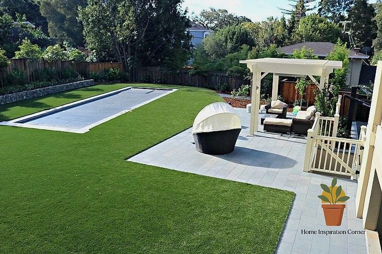 Bluestone with Artificial Turf Accents