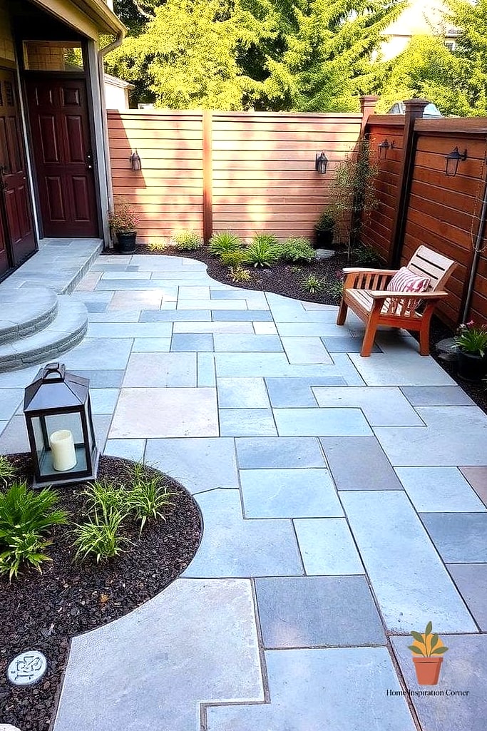 Bluestone with Contrasting Paver Inlay