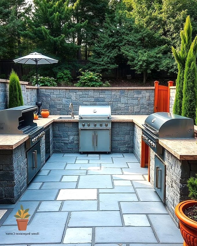 Bluestone Patio with an Outdoor Kitchen