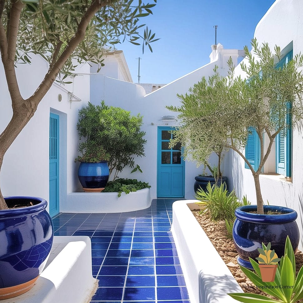 Blue and White Tile Accents