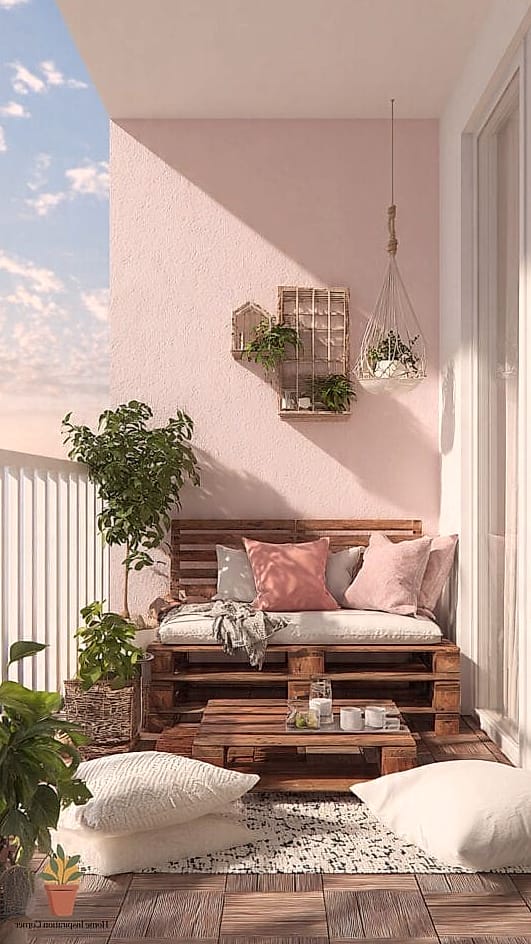 18 Balcony Wall Painting Ideas Ideas That Work in Any Size Home 6 Blush Pink for a Feminine Touch