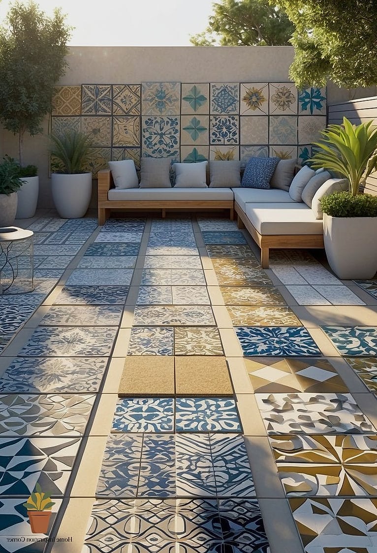 Bold Colorful Tile for a Statement Terrace