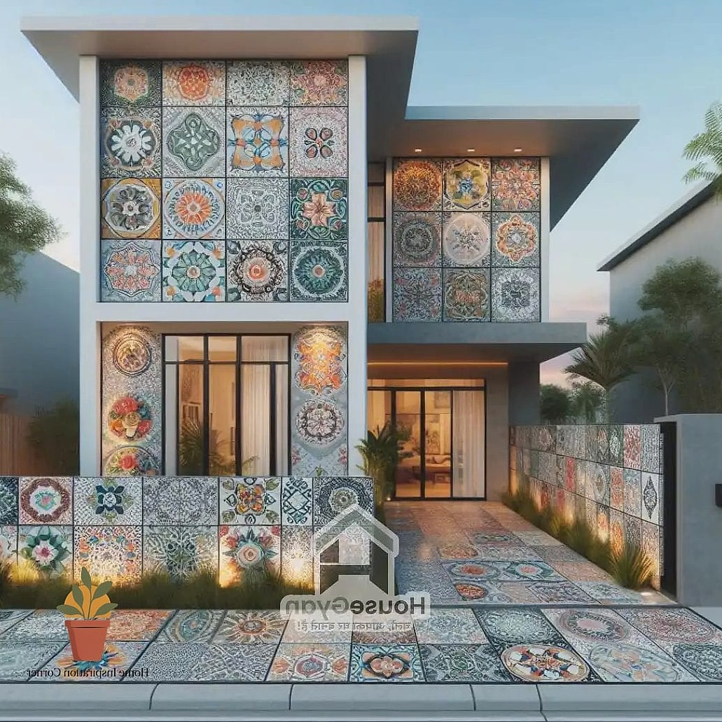 Bold Patterned Moroccan Tile Border