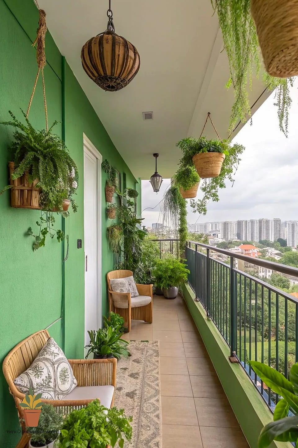 18 Balcony Wall Painting Ideas Ideas That Work in Any Size Home 9 Botanical Green for a Jungle Feel