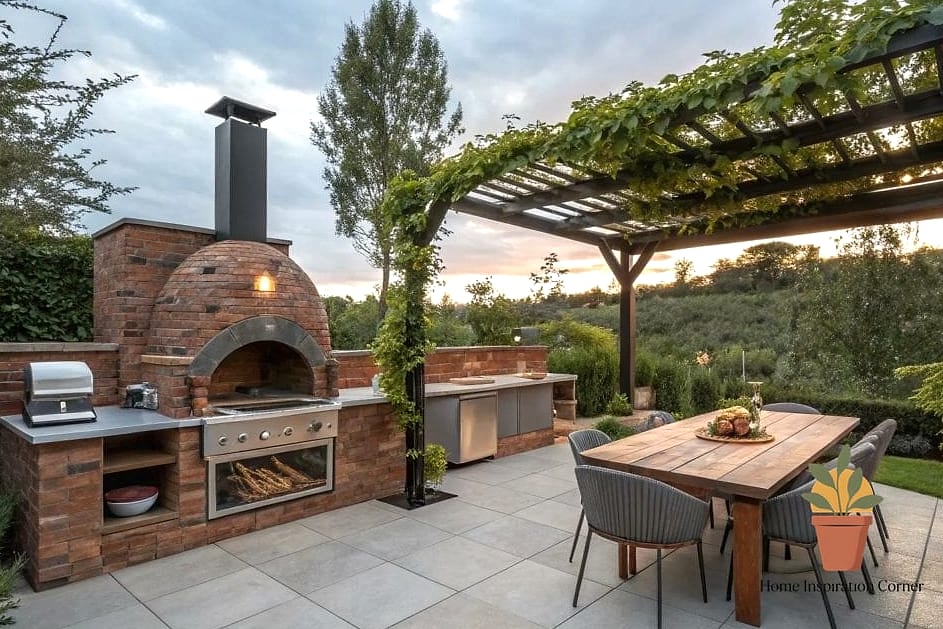 23 Creative Dapur Outdoor Ideas You Haven't Seen Before 10 Brick Oven Built Into a Stone Feature Wall