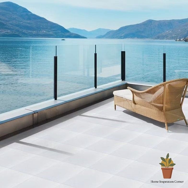 Bright White Tile with Gray Veining
