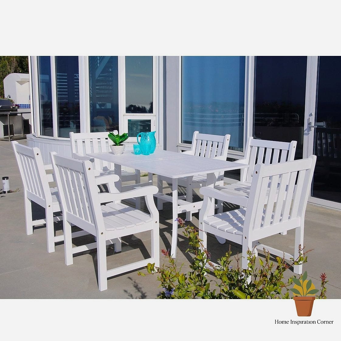Bright White Set With Striped Cushions