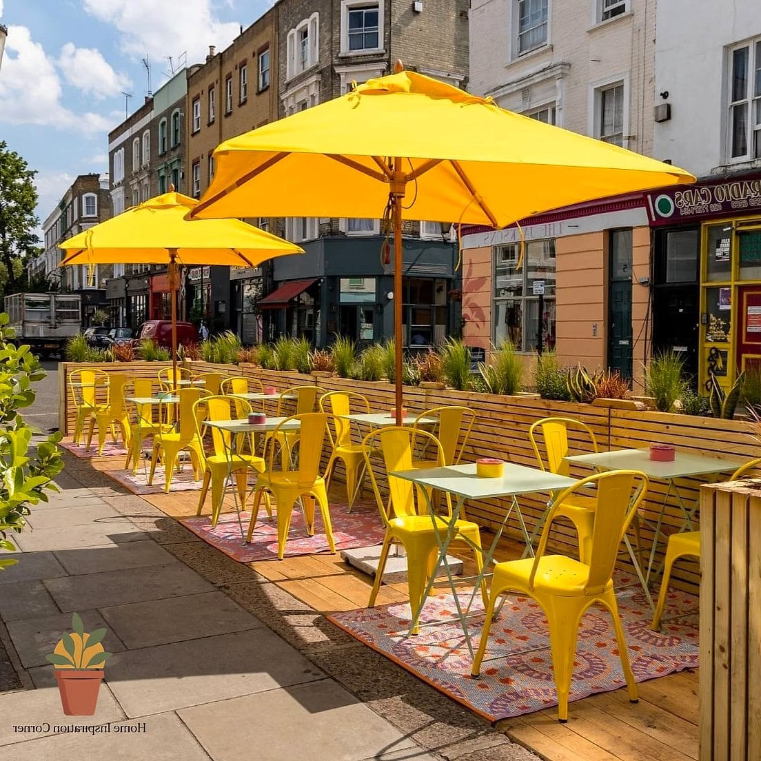 17 Terrace Bar Design Inspiration Boards You'll Want to Copy 10 Bright Yellow and Terracotta Accent Bar