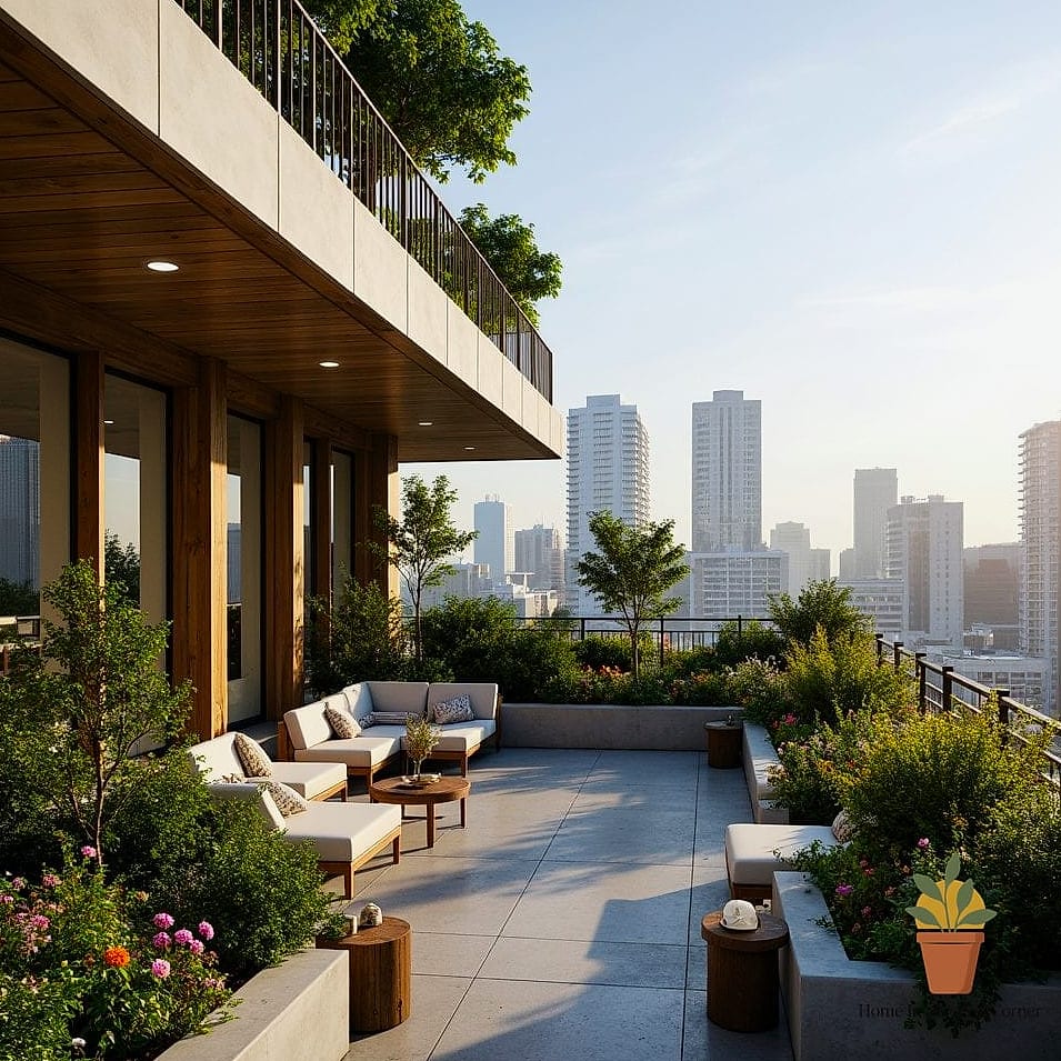 11 Penthouse Garden Rooftop Terrace Tips From Top Interior Designers 5 Bring in Greenery That Actually Survives Rooftop Conditions