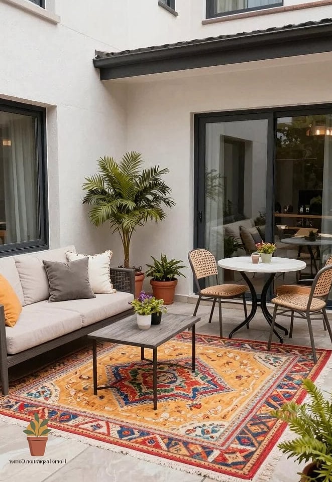 21 Apartment Patio Decorating Ideas Ideas That Work in Any Size Home 9 Bring in a Small Fire Pit or Tabletop Version