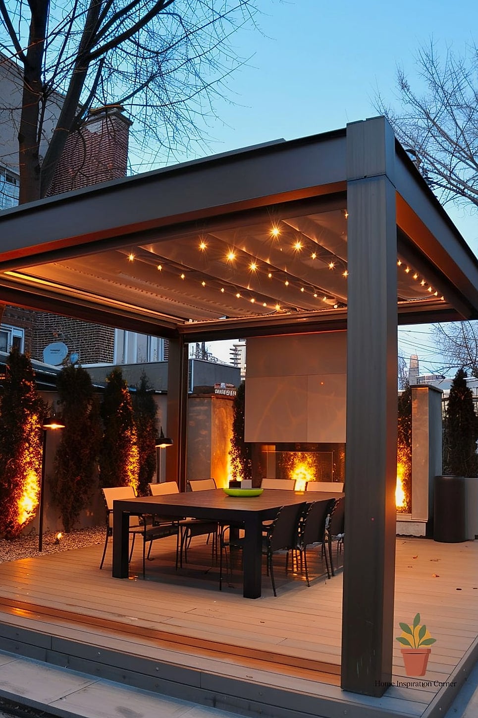 Budget-Friendly Fire Pit Under a Pergola