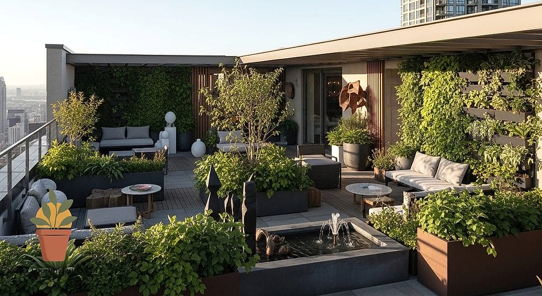 11 Penthouse Garden Rooftop Terrace Tips From Top Interior Designers 11 Build in Storage So the Space Stays Clutter-Free