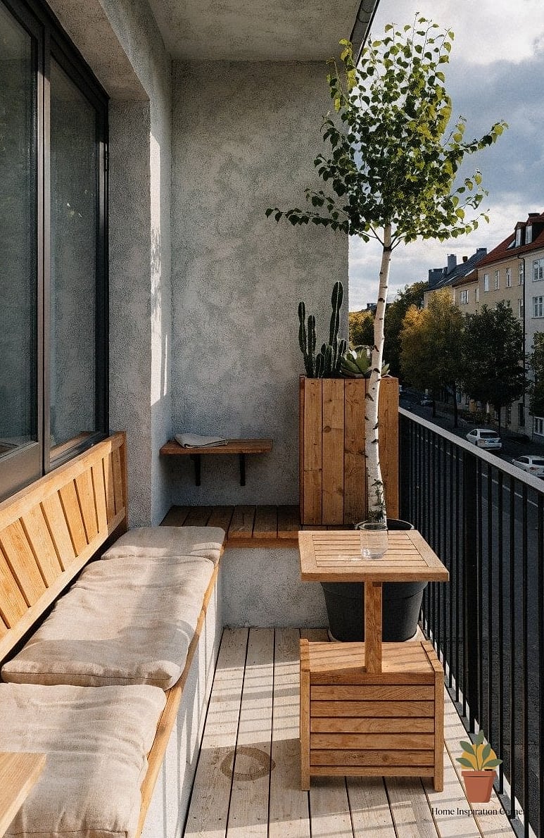 23 Balcony Decoration Ideas Looks We're Obsessed With This Year 7 Built-In Bench Seating
