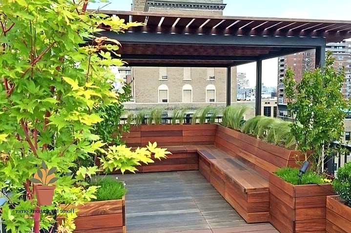 Built-In Bench Seating Along The Patio Perimeter