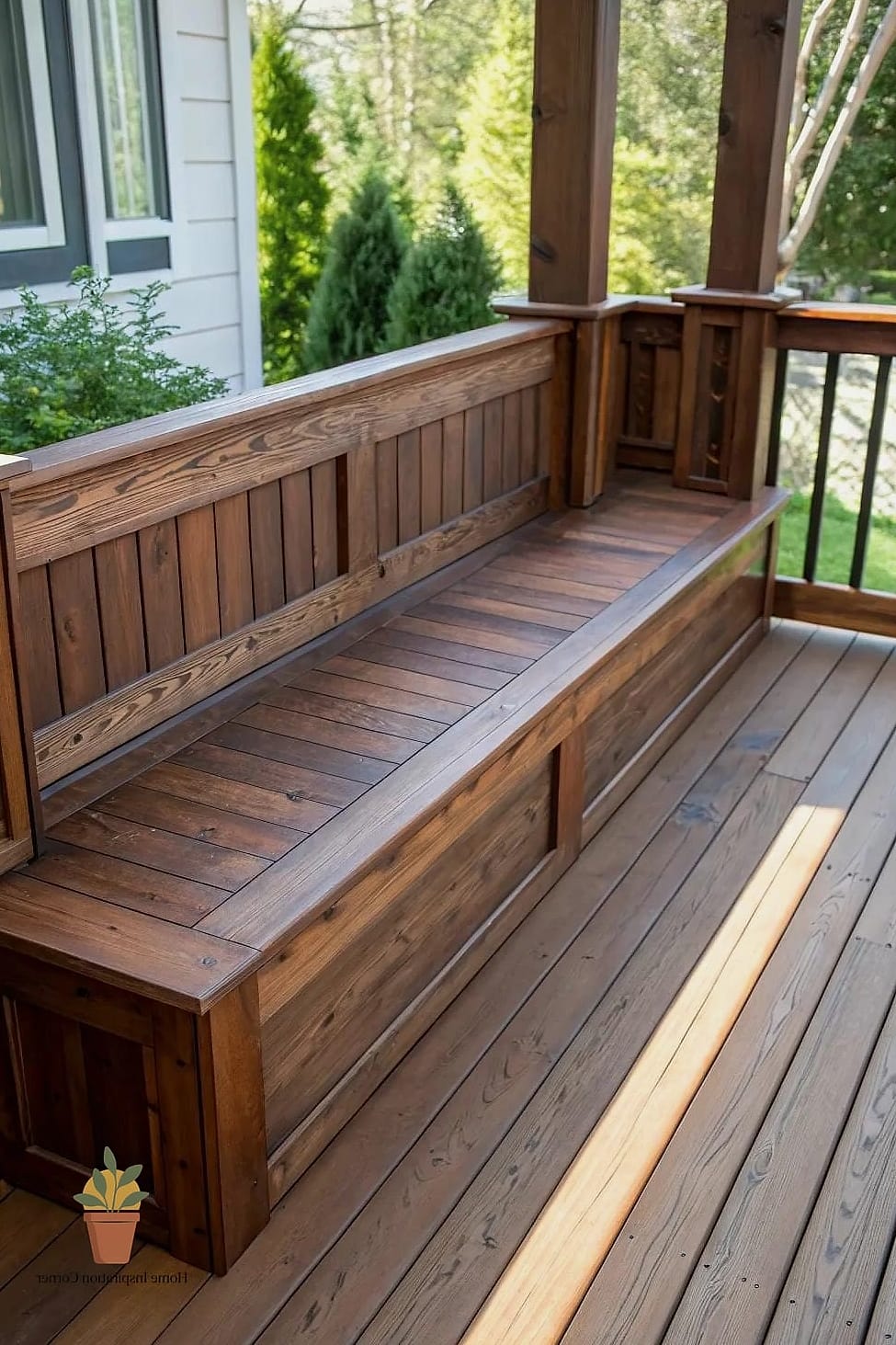 18 Deck Decor Designs That Maximize Style and Function 2 Built-In Bench Seating Along the Perimeter