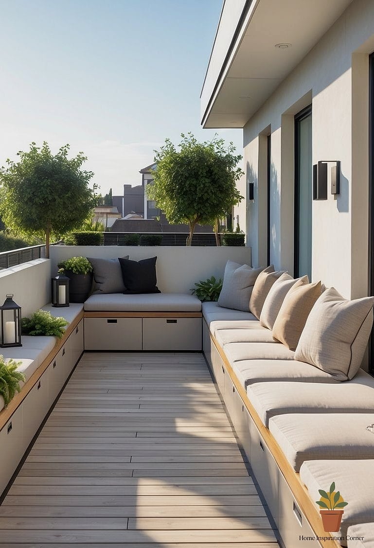 14 Terrace Seating Ideas Ideas Perfect for Every Home Style 2 Built-In Bench Seating Along the Edges