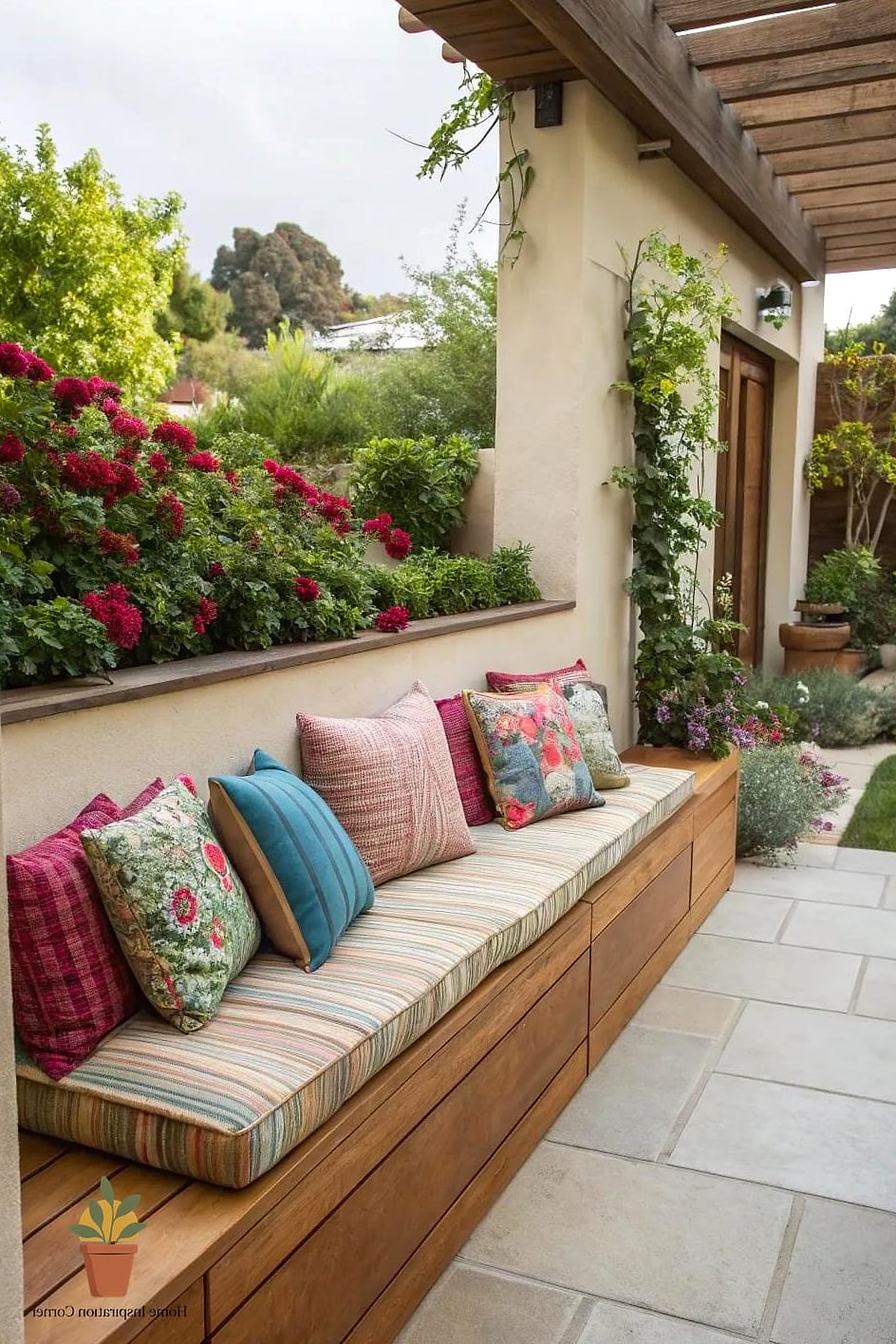Built-In Bench Seating Wrapped Around the Perimeter