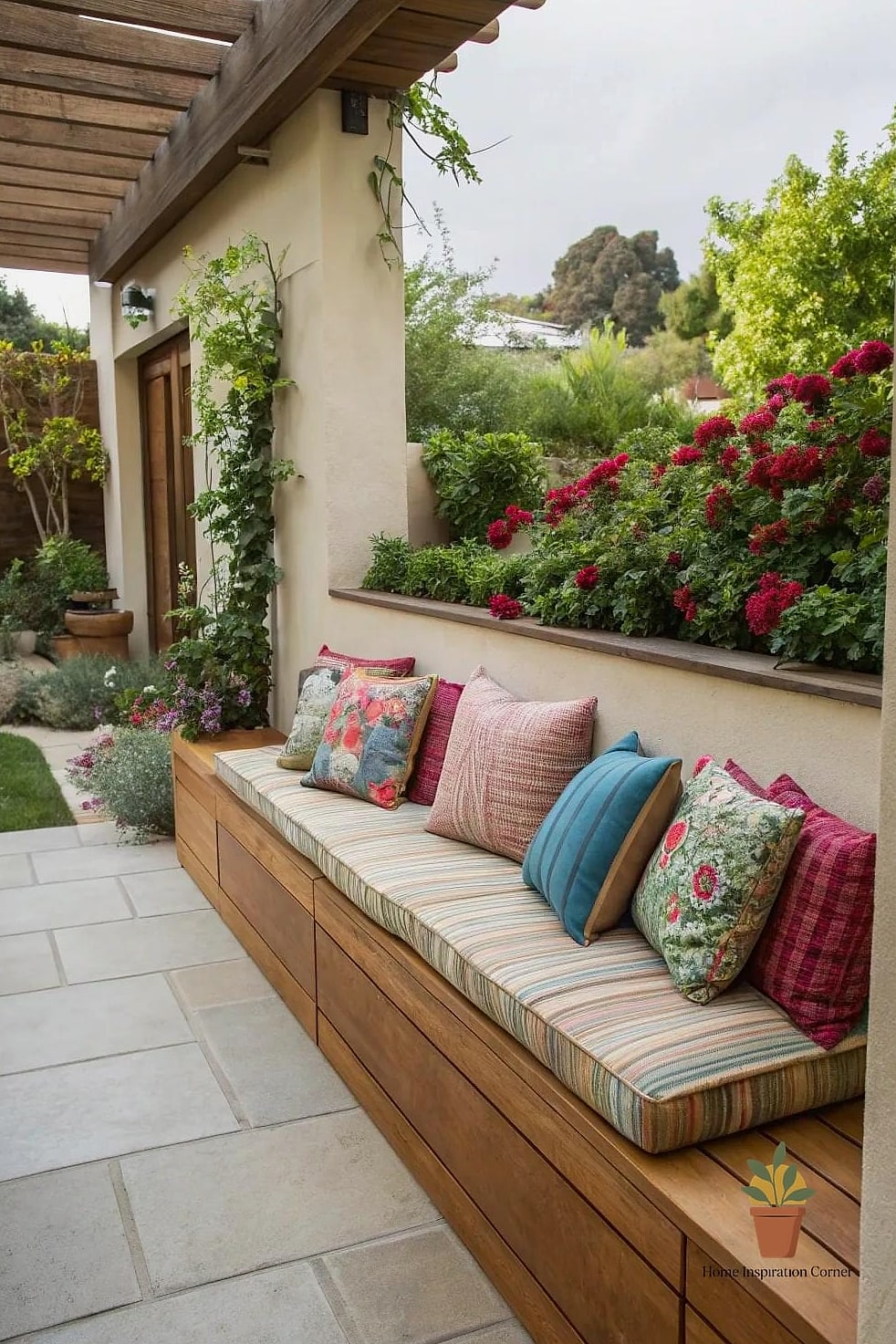 21 Creative Patio Andaluz Ideas You Haven't Seen Before 12 Built-In Bench Seating Wrapped in Talavera Tile