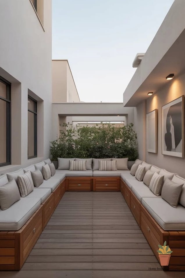 Built-In Bench Seating Around the Perimeter