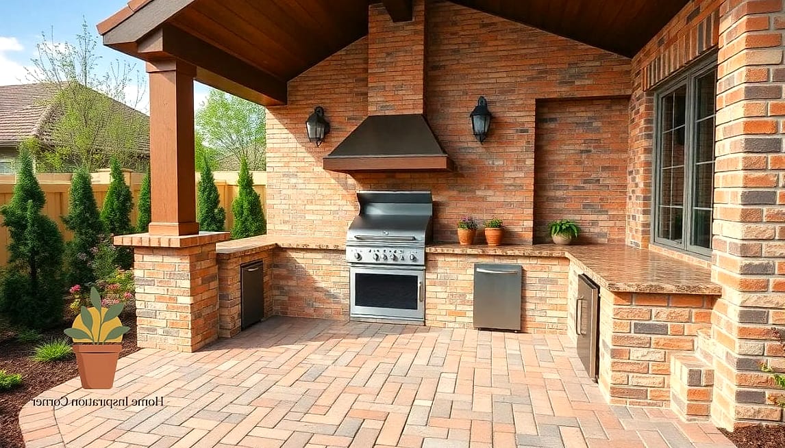 Built-In Brick Grill Station
