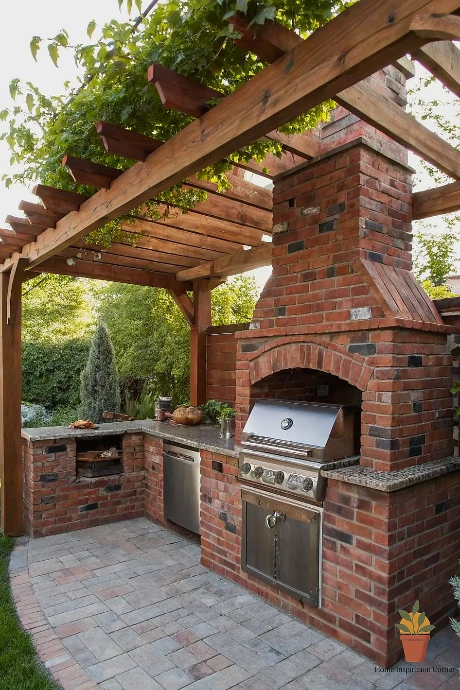Built-In Brick BBQ Island