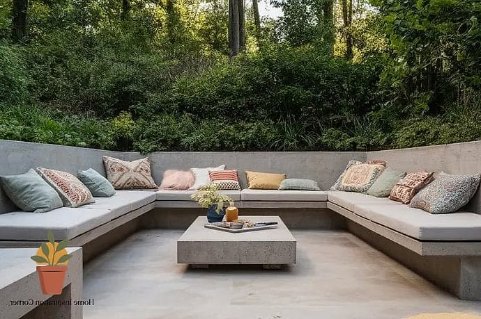 Built-In Concrete Bench Seating
