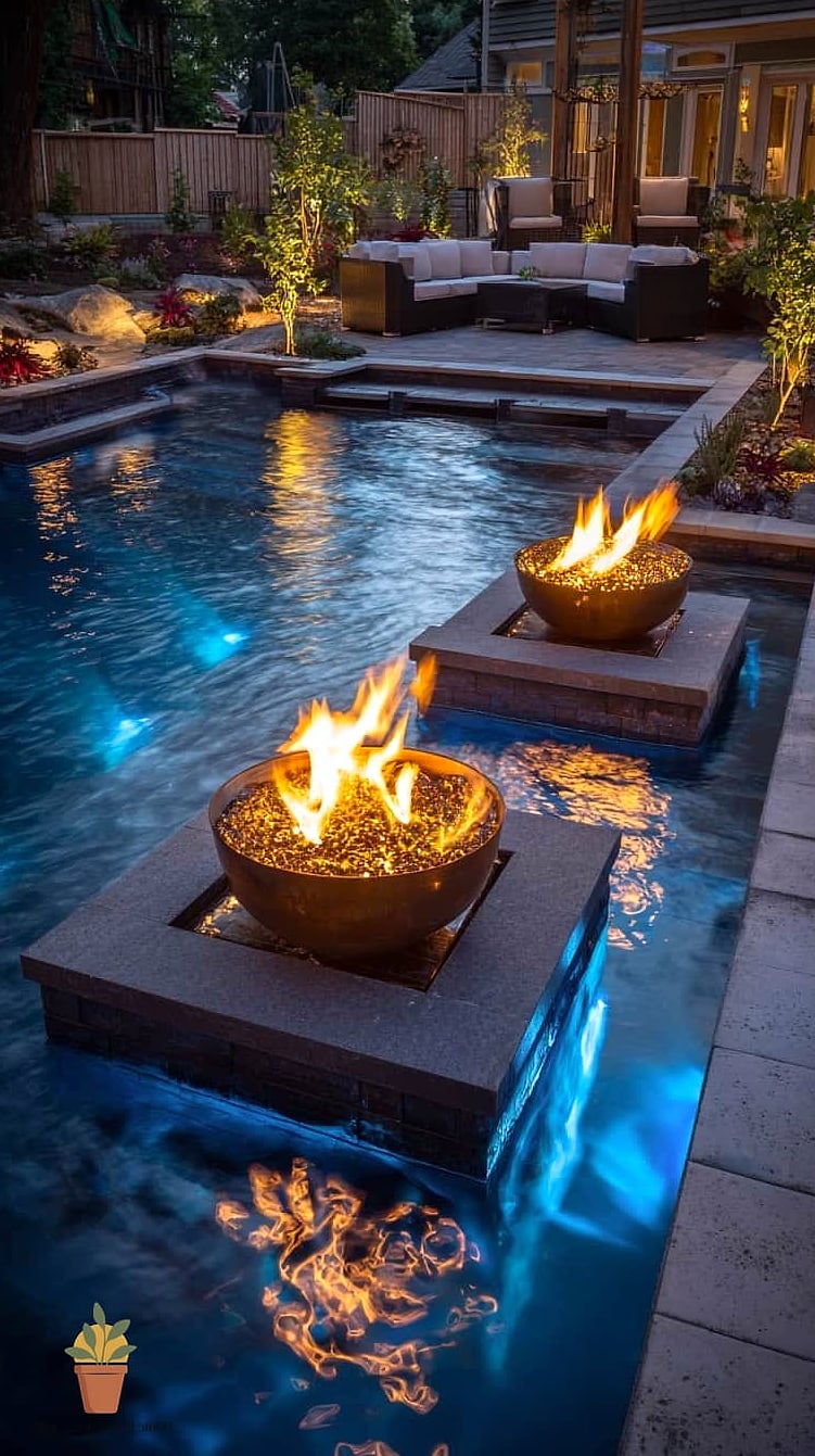 A Built-In Fire Feature Near the Water