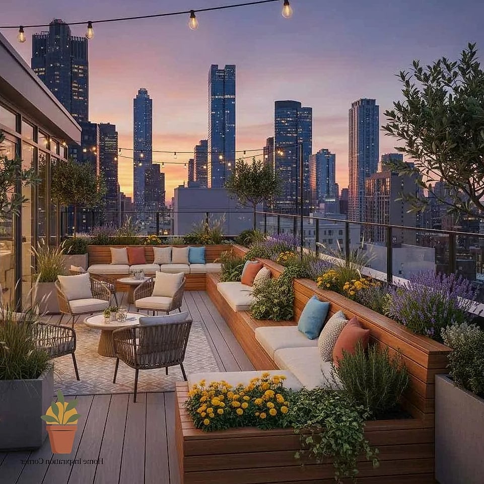 Built-In Planter Boxes Along the Perimeter