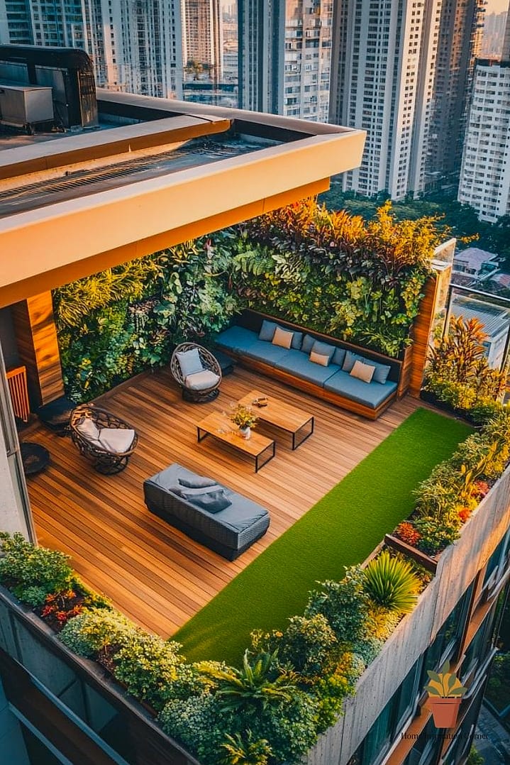 Built-In Planters Along the Perimeter