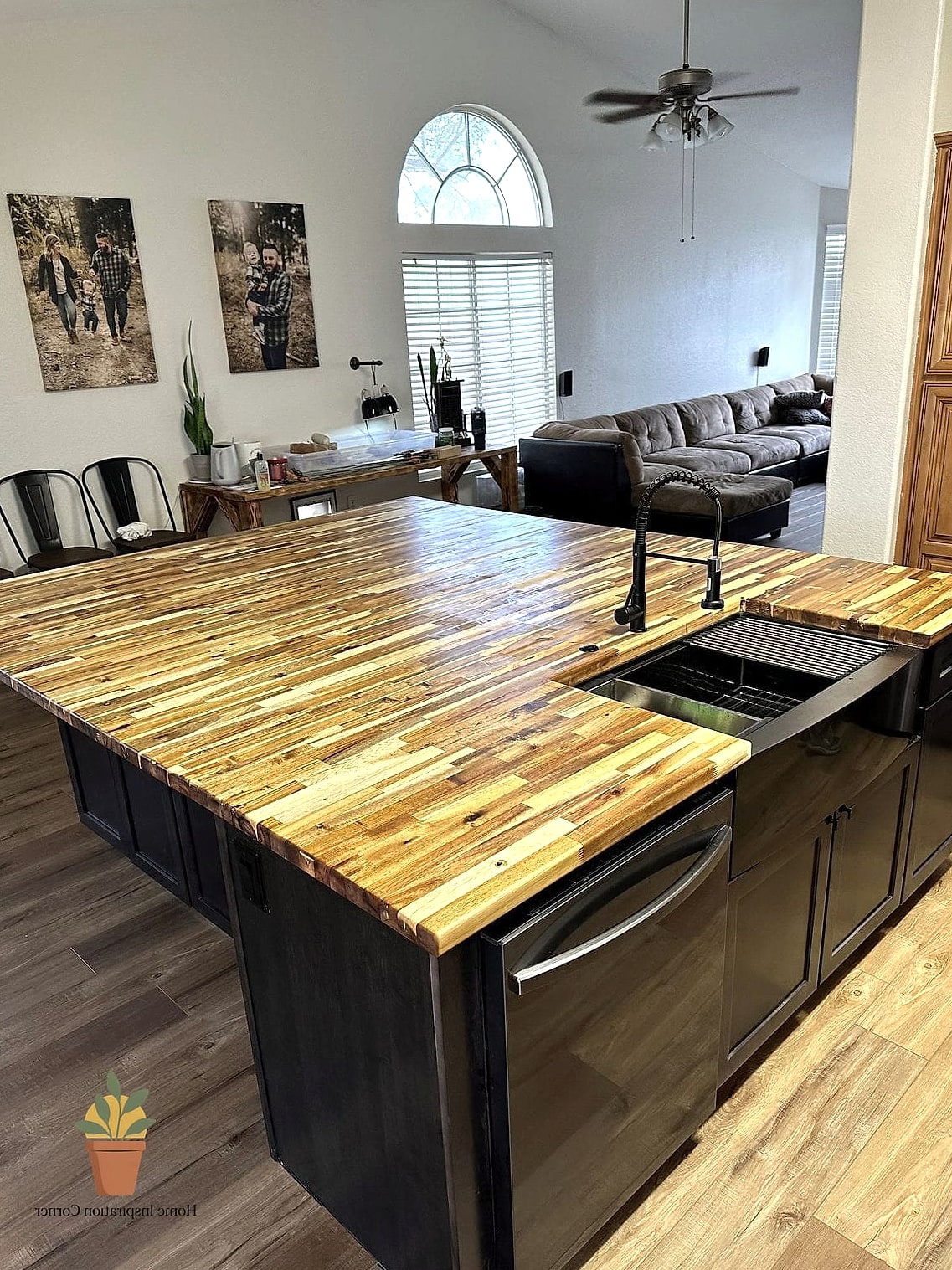 A Butcher Block Island on Wheels