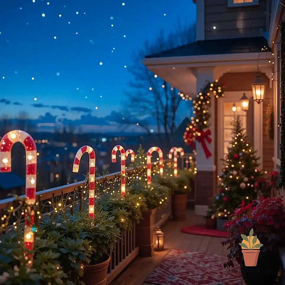 Candy Cane Stakes in Planters