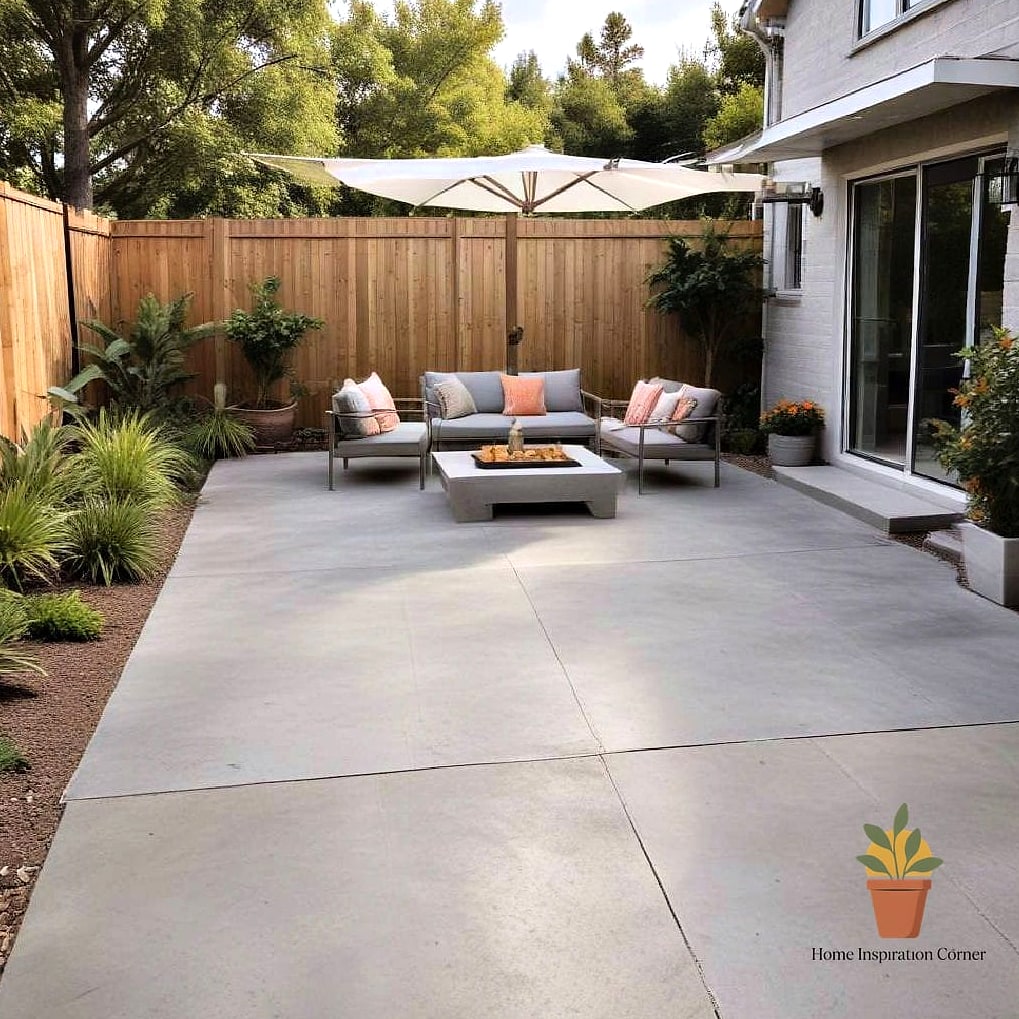 Cement Patios with Built-In Fire Pit Areas