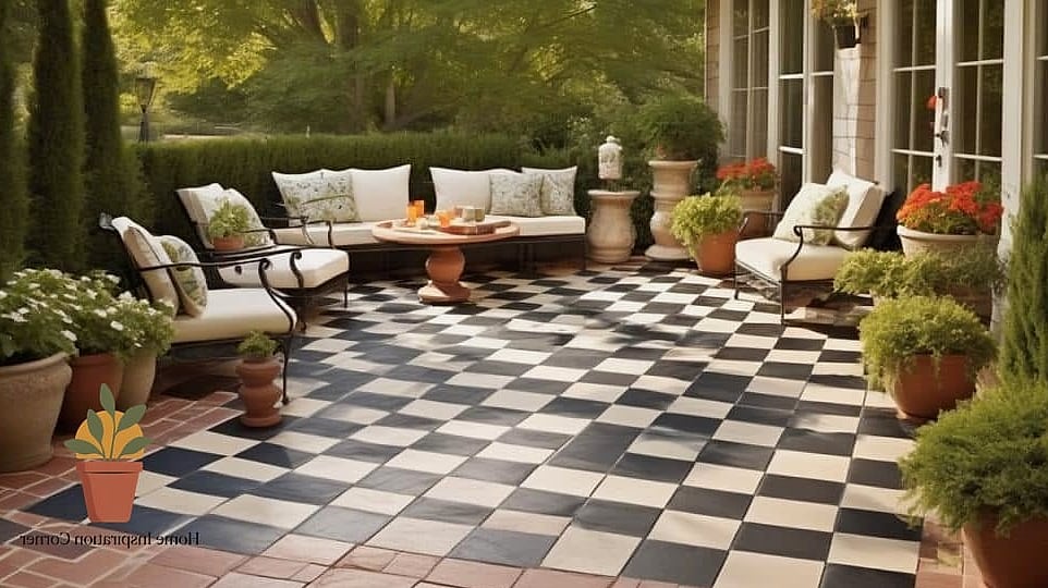 21 Creative Patio Andaluz Ideas You Haven't Seen Before 9 Checkerboard Marble and Terracotta Flooring