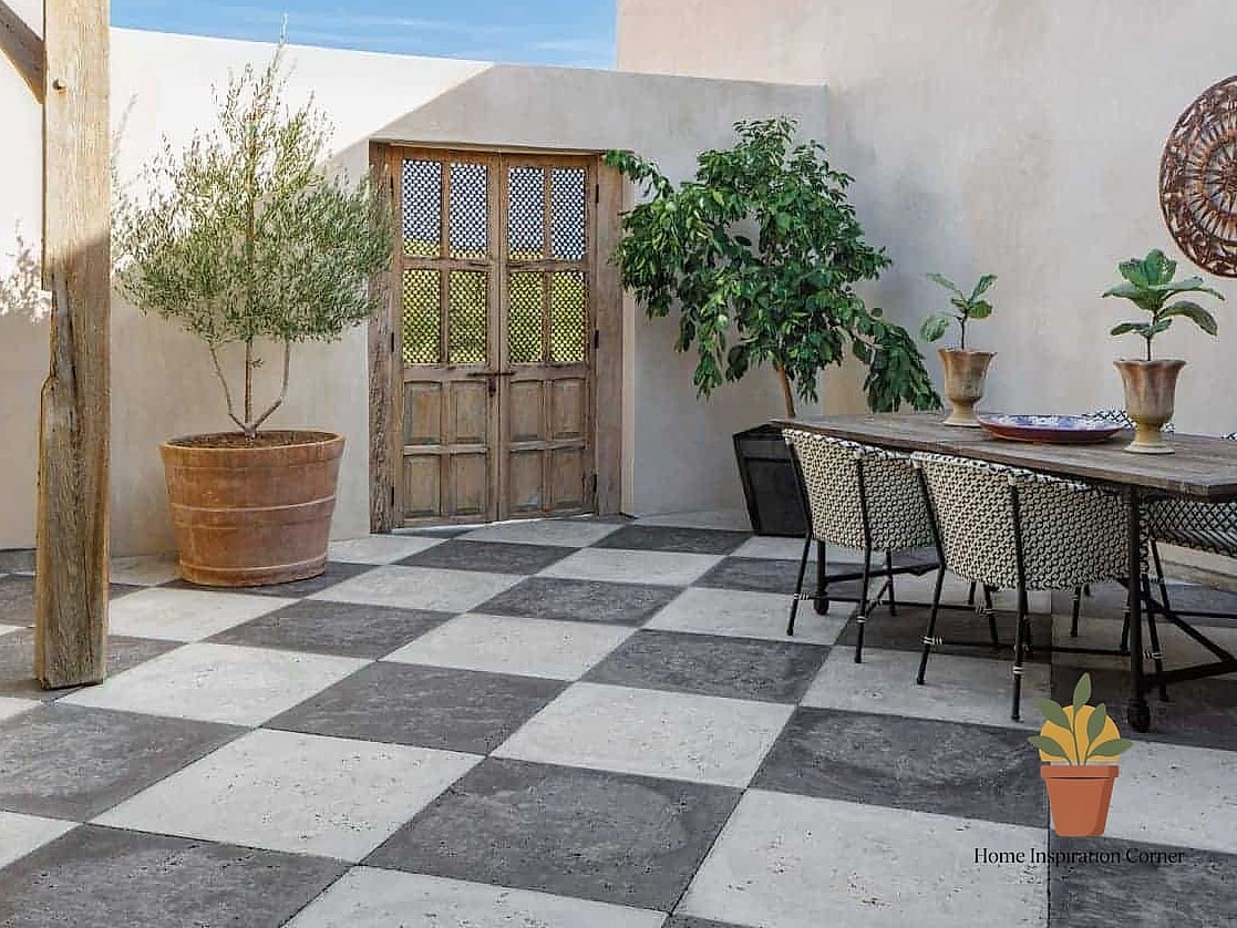 25 Patio Tiles Designs That Maximize Style and Function 11 Checkerboard Pattern Tiles